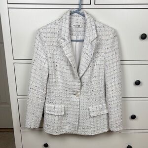 Amanda Uprichard White Tweed Blazer with Multicolor Accents - S